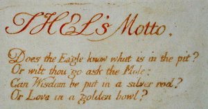 Thels Motto..., plaat 1 uit The Book of Thel, 1789 door William Blake